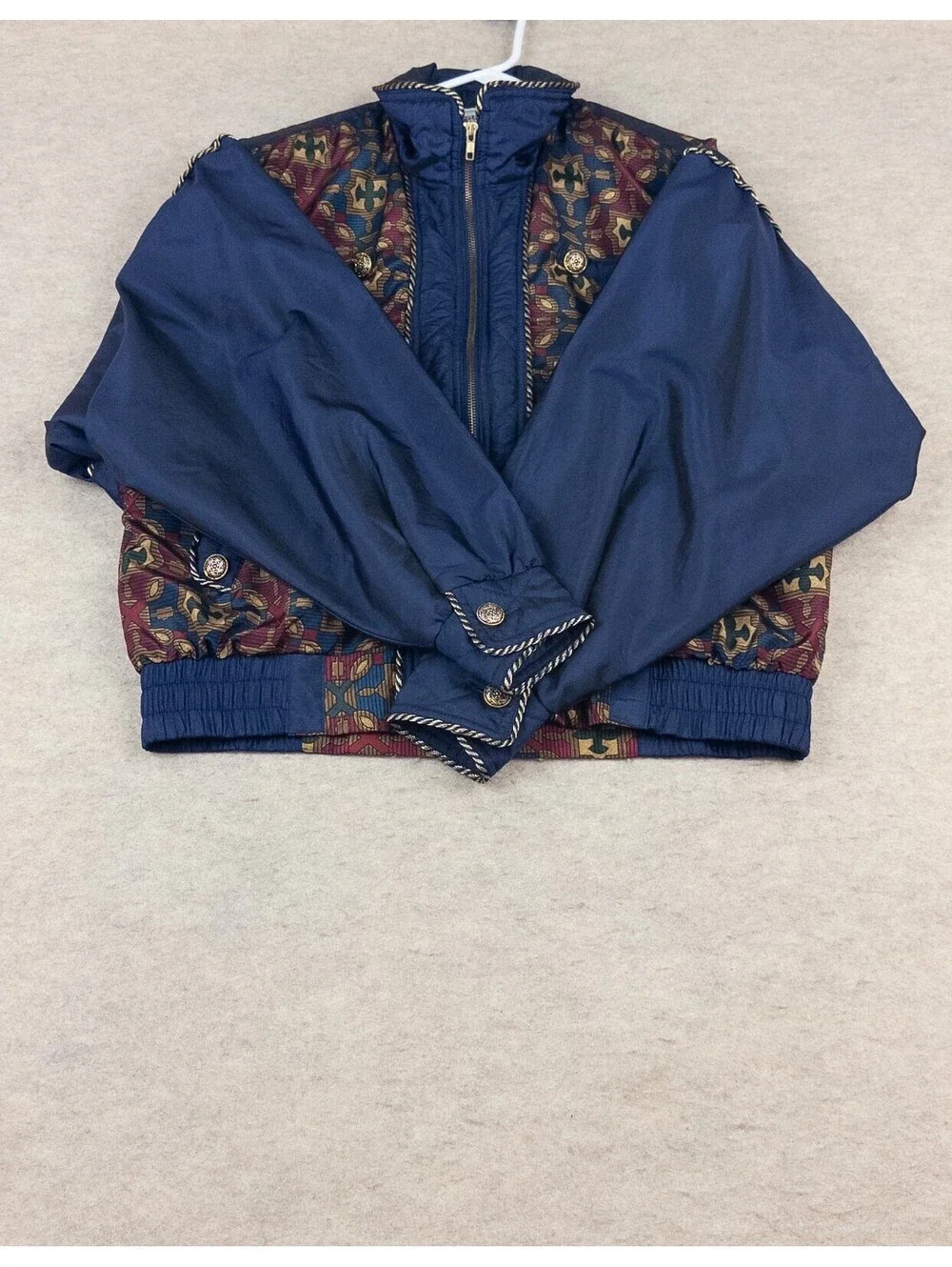 Westbound Sport Vintage Patterned Bomber Jacket Large